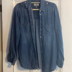 Express boyfriend fit denim button front shirt